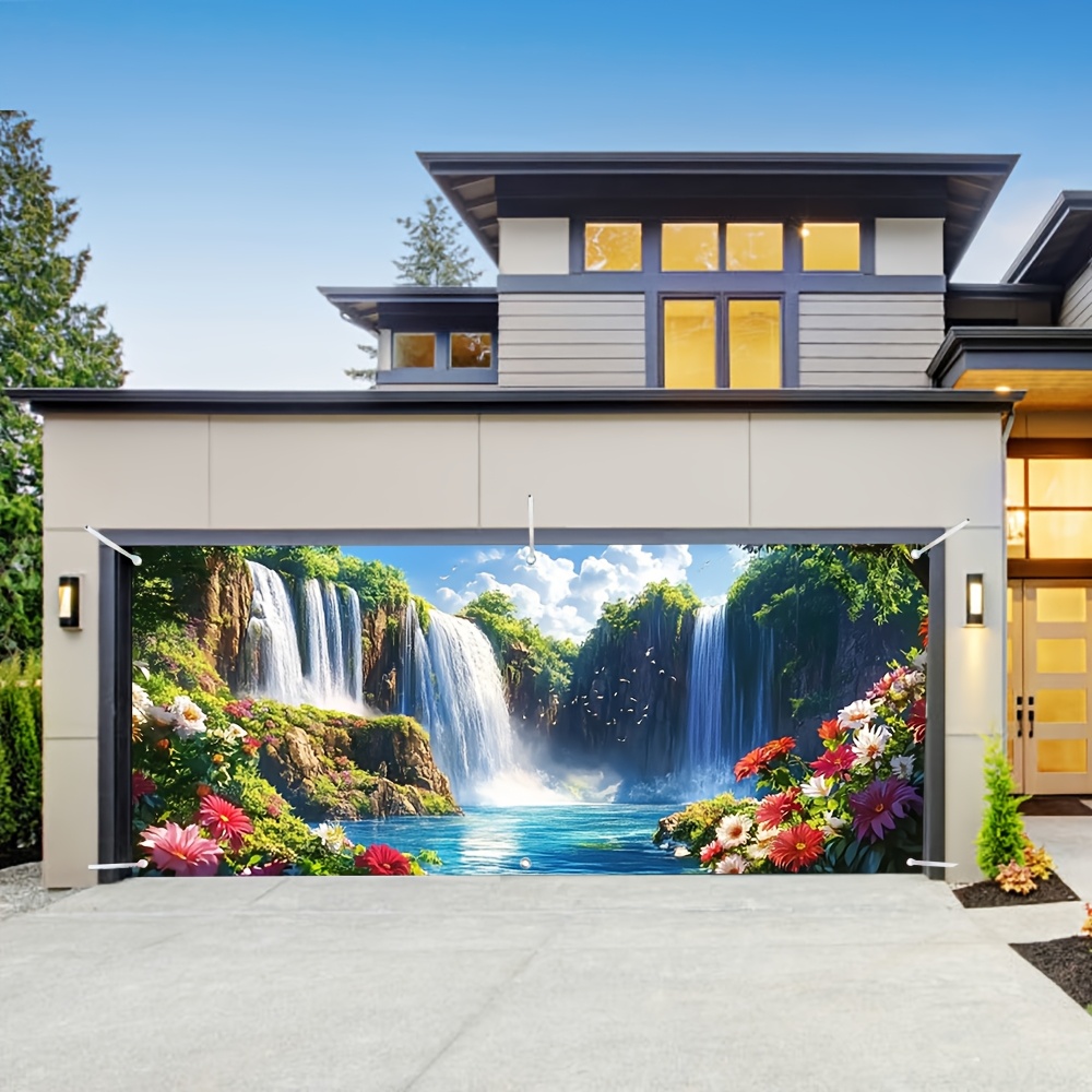 Outdoor Power Garage - Zarif Şelale ve Çiçekli Garaj Kapısı