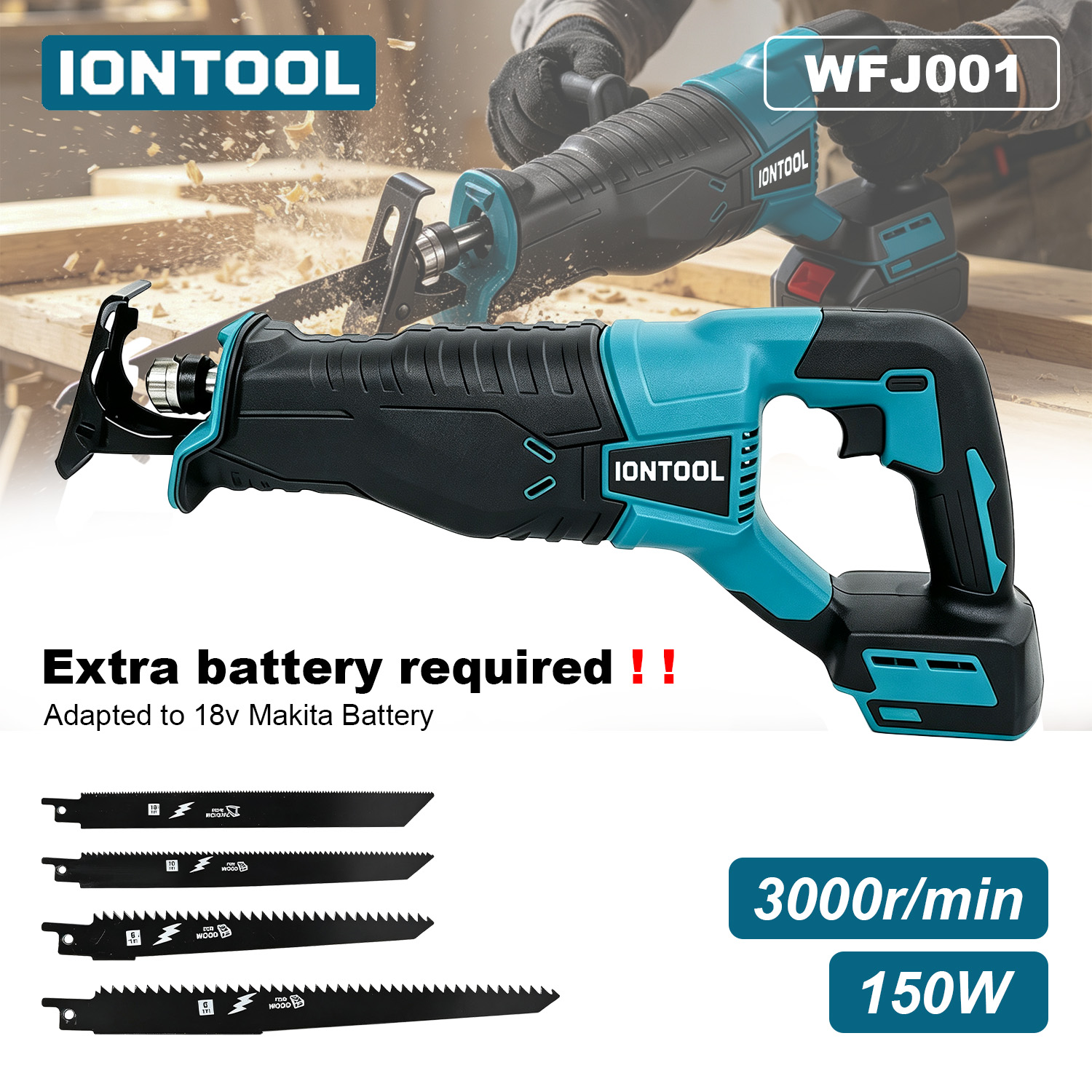 Pole Saw Cordless - IONTOOL Güçlü Şalterli Testere 3000SPM 150W