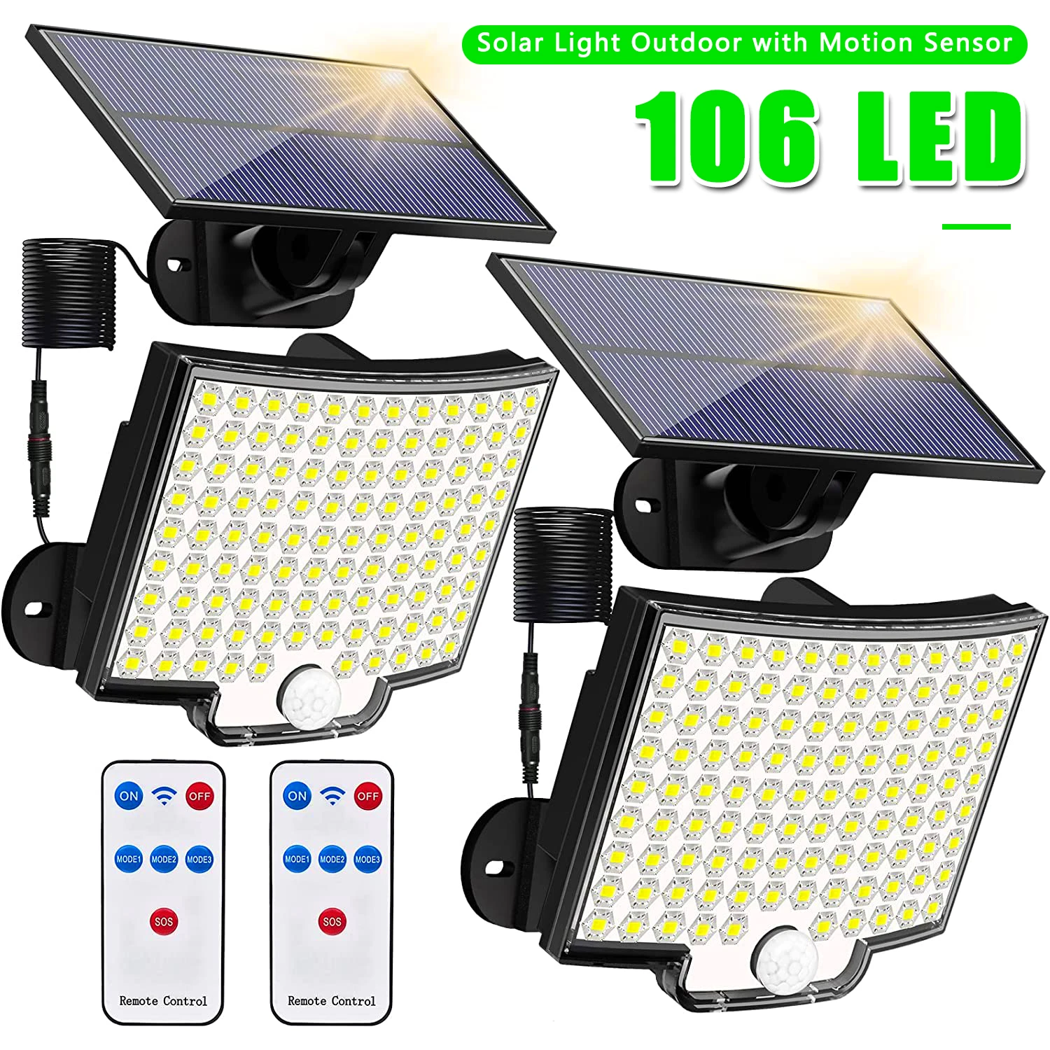 Outdoor Power Garage - 106LED güneş su geçirmez açık alan