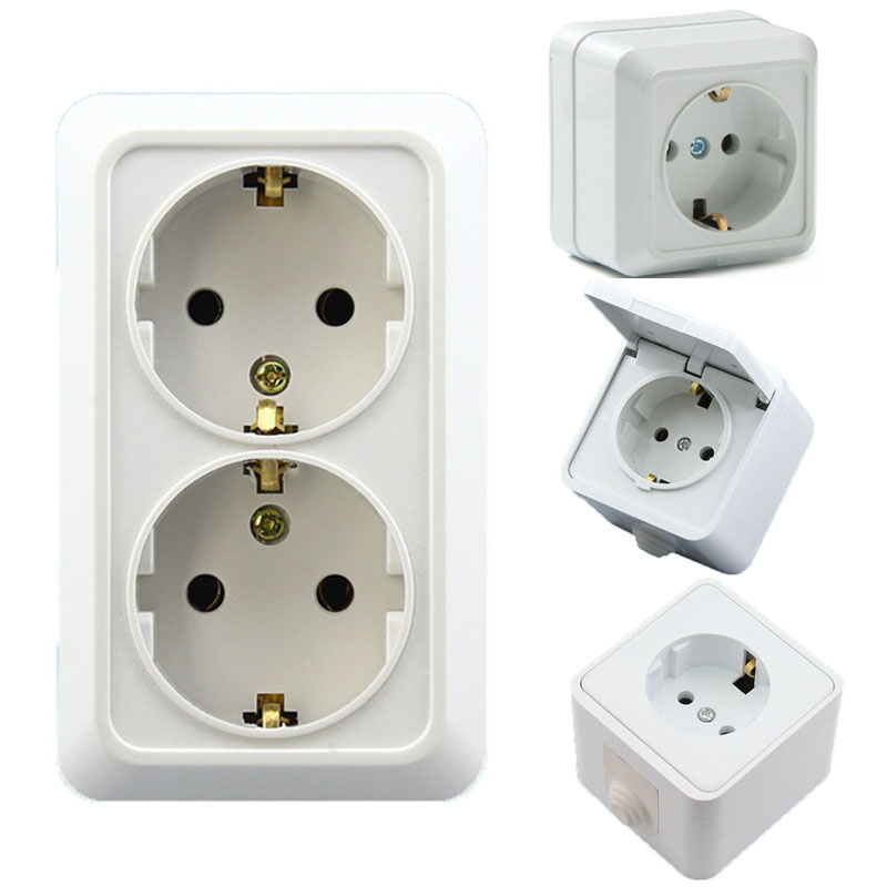 Outdoor Kitchen Power Outlet - Beyaz Almanya 10A 16A Su Geçirmez