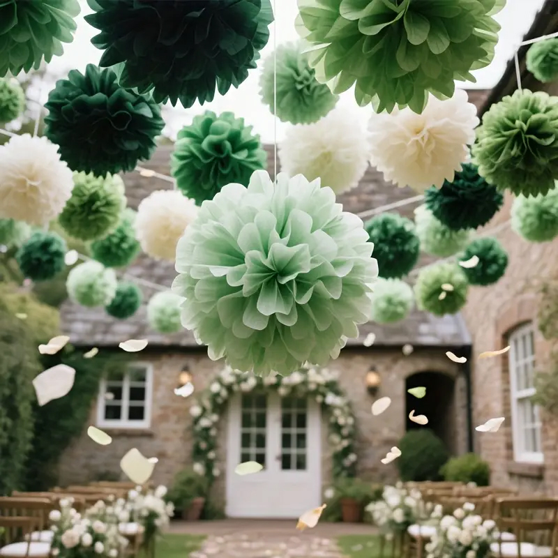 Outdoor Power For Wedding - 30 Parça Bohem Tarzı Yeşil Adaçayı
