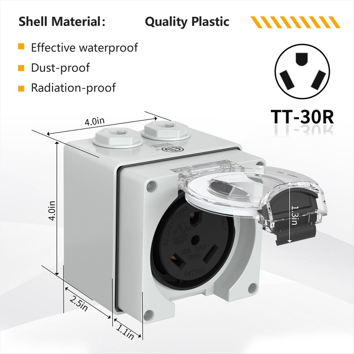 Outdoor Power Receptacle Box - HHTL 30Amp Güç Çıkış Kutusu, 125Volt