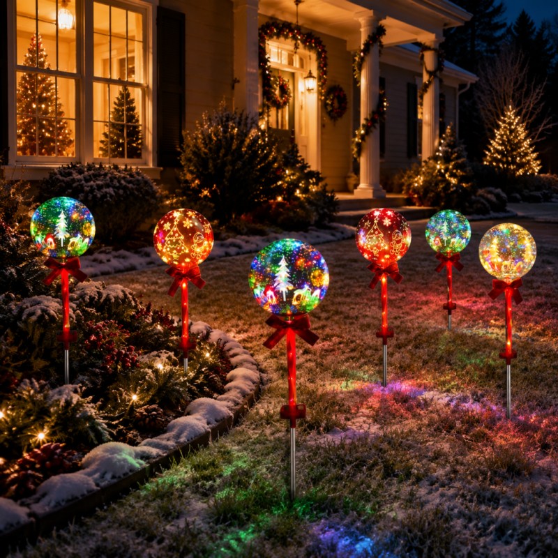 Outdoor Power For Christmas Lights - Noel topu LED güneş enerjili su