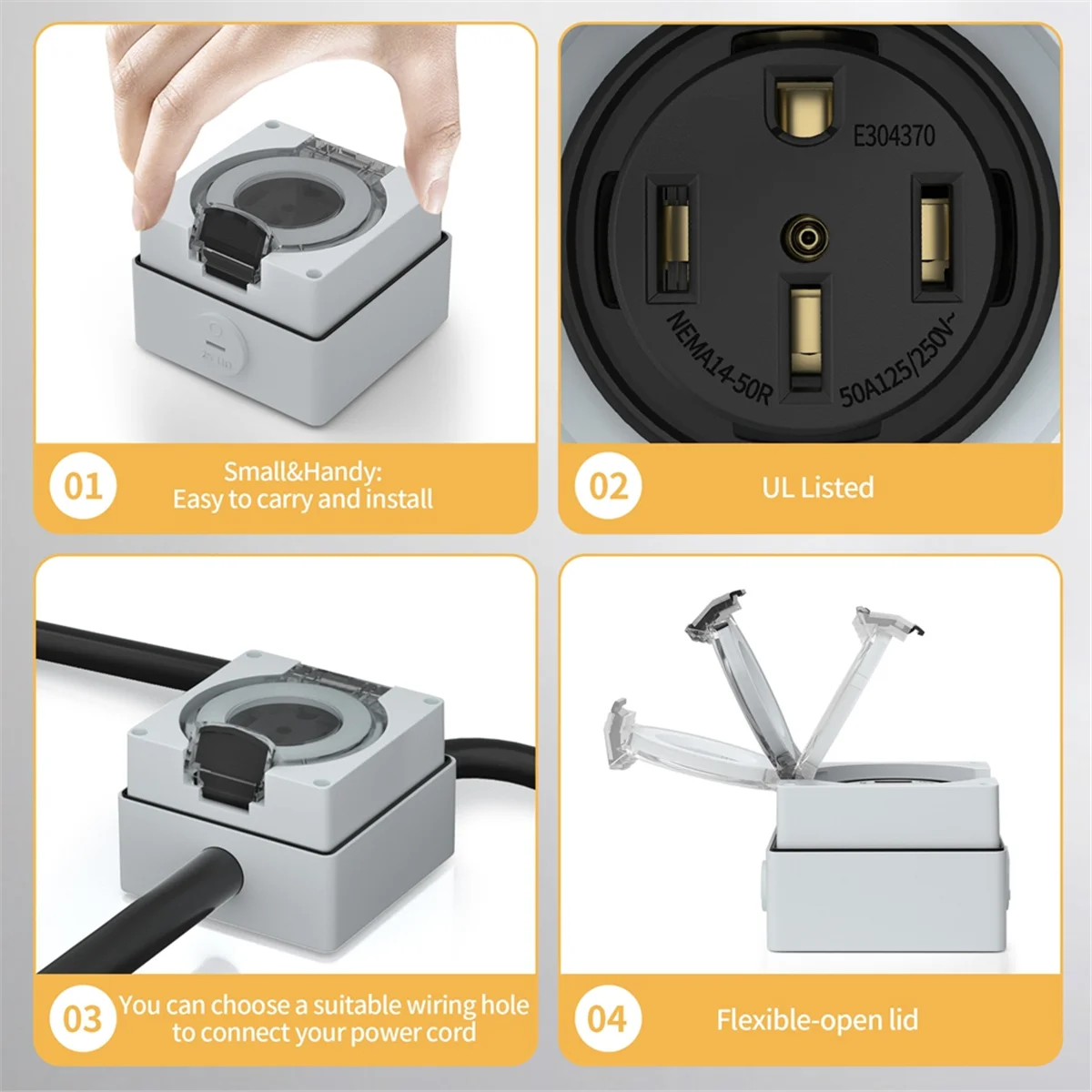 AT16 50Amp Güç Çıkış Kutusu, 1 - Outdoor Power Receptacle Box incelemesi ve fiyatı